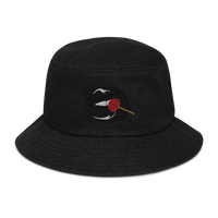 Brain Candy Denim Bucket Hat (Black Heart)