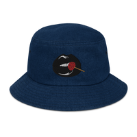 Brain Candy Denim Bucket Hat (Black Heart)