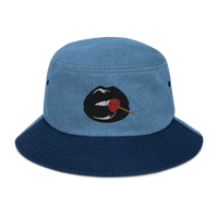 Brain Candy Denim Bucket Hat (Black Heart)