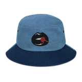 Brain Candy Denim Bucket Hat (Black Heart)